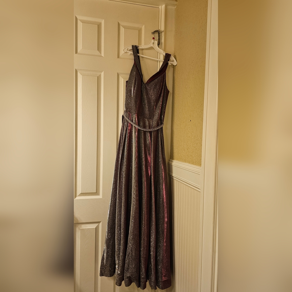 Glamorous Magenta Metallic Evening Prom Dress Sz 2XL Fits A Size XL